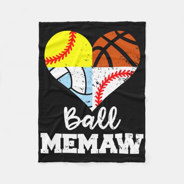 Ll Memaw Sell Softll Sketll Volleyll Player  Fleece Blanket (Front)