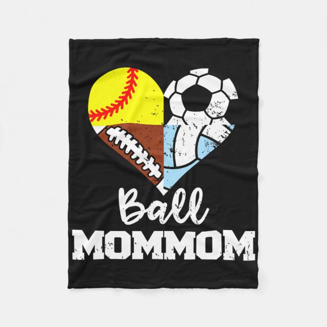Ll Mommom Soccer Footll Softll Volleyll Mommom  Fleece Blanket (Front)