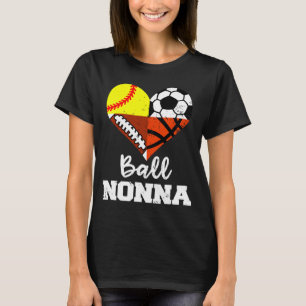 Ll Nonna Soccer Footll Softll Sketll Player Nonna T-Shirt