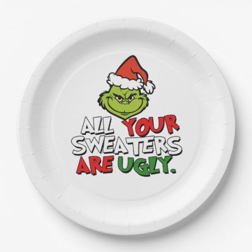ll Your Sweaters Are Ugly  Grnch Christma Paper Plates