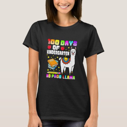 Llama 100th Day Of Kindergarten Teacher Shirts No T_Shirt