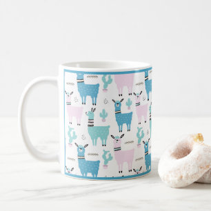 Llama Alapaca Animal Blue Pink Animals Coffee Mug