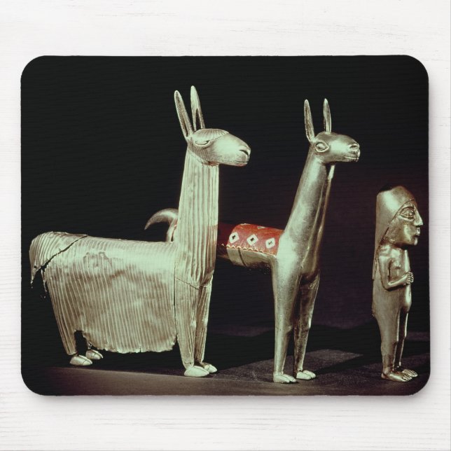 Llama, alpaca and woman mouse pad (Front)