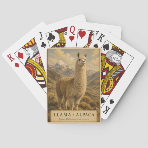 Llama Alpaca Andes VINTAGE Poker Cards