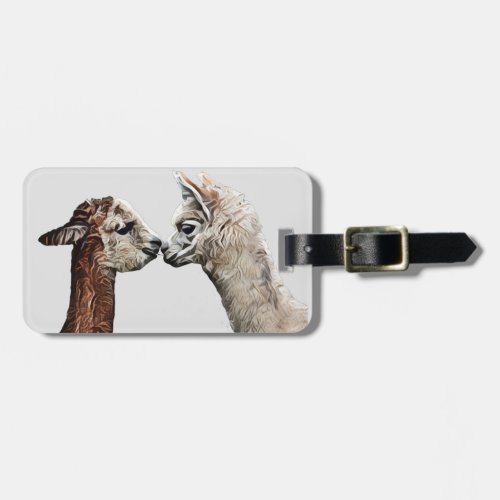 Llama Alpaca art cute add text Luggage Tag