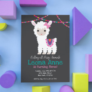 Llama Alpaca Birthday Invitation