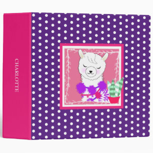 Llama Alpaca Cute Animal 3 Ring Binder