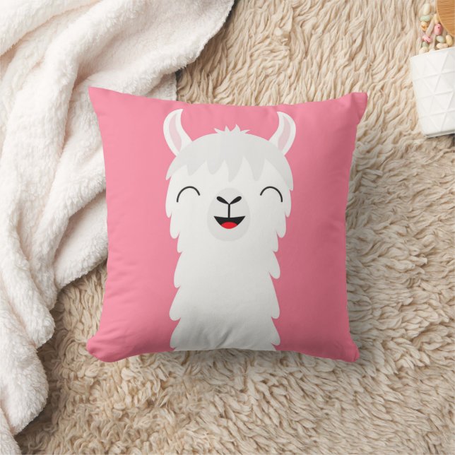 Llama alpaca face throw pillow (Blanket)
