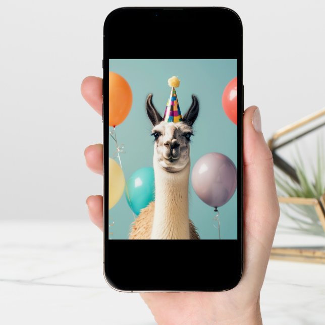 Llama Alpaca Funny  Birthday Card (Front Digital)