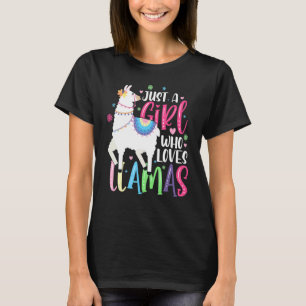 Llama Alpaca Girl Loves Llama Llama T-Shirt