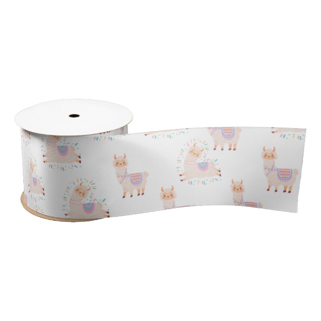 Llama, Alpaca Girls Birthday  Satin Ribbon (Spool)