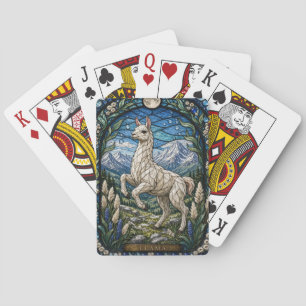 Llama / Alpaca High Plateau Illumina Stained Glass Poker Cards