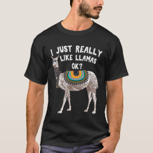 Llama Alpaca I Just Really Like Llamas Ok T-Shirt