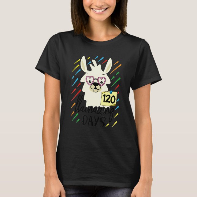 Llama & Alpaca Lovers Cute 120 Llamazing Days of S T-Shirt (Front)