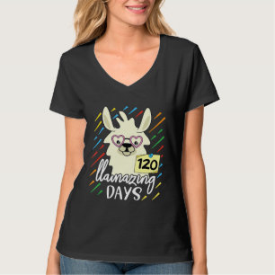 Llama Alpaca Lovers cute 120 Llamazing Days of sch T-Shirt
