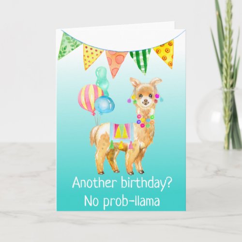 Llama Alpaca No Prob_llama Birthday Card