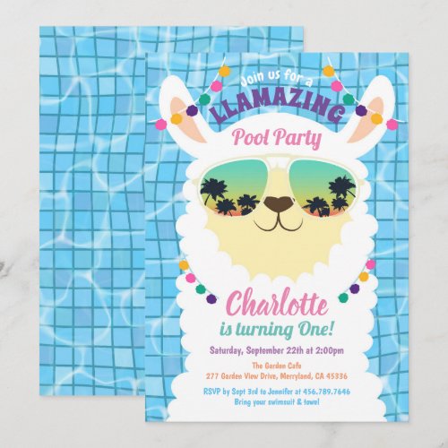 Llama Alpaca Pool Party Kids Birthday