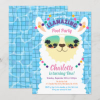 Llama Alpaca Pool Party Kids Birthday