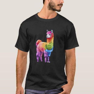 Llama Alpaca Rainbow Pride T-Shirt