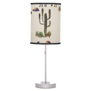 Llama alpaca wildlife, watercolor pattern. table lamp