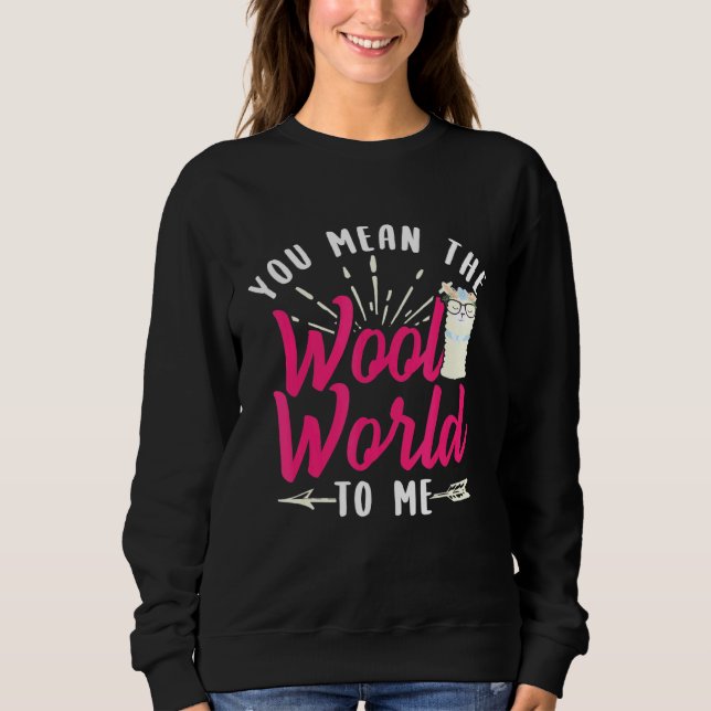 Llama Alpaca Wool World Design Sweatshirt (Front)