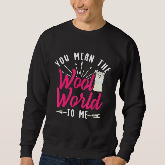 Llama Alpaca Wool World Design Sweatshirt (Front)