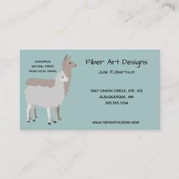 Llama Alpaca Yarn Business Card by NightOwlsMenagerie at Zazzle