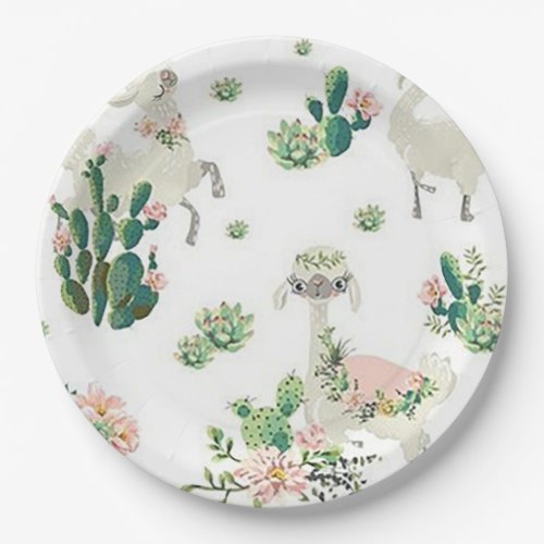 Llama and Cactus 9 Paper Plates