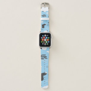 Llama and cactus, cute pattern. apple watch band