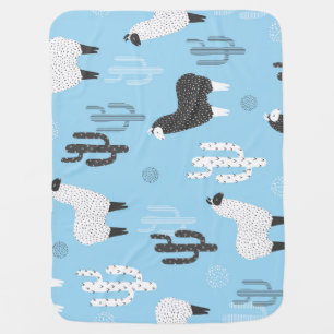 Llama and cactus, cute pattern. baby blanket