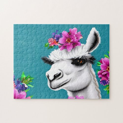Llama and flowers  jigsaw puzzle