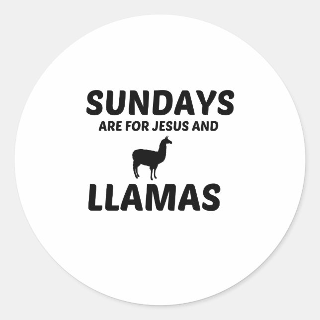 LLAMA AND JESUS SUNDAY CLASSIC ROUND STICKER (Front)