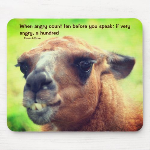 Llama Anger Management Quote Inspirational  Mouse Pad
