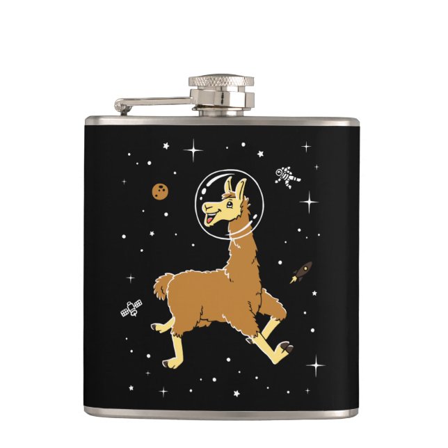 Llama Animals In Space Flask (Front)