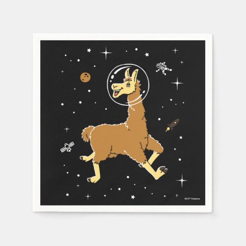 Llama Animals In Space Napkins