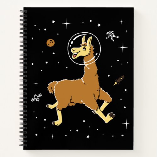 Llama Animals In Space Notebook