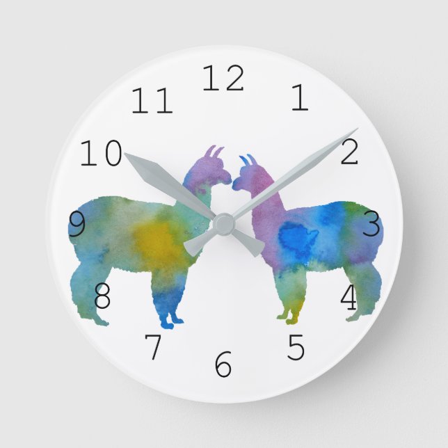 Llama art round clock (Front)