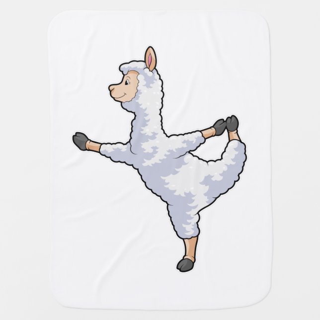 Llama at Yoga Fitness Baby Blanket (Front)