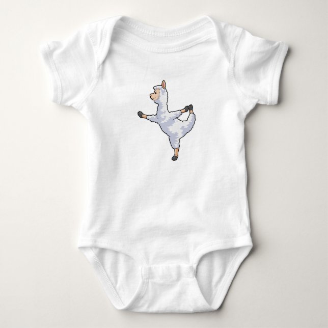 Llama at Yoga Fitness Baby Bodysuit (Front)