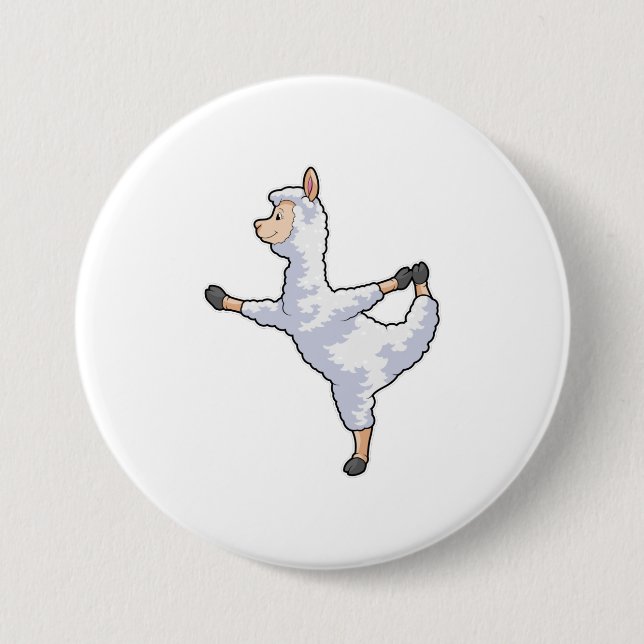 Llama at Yoga Fitness Button (Front)