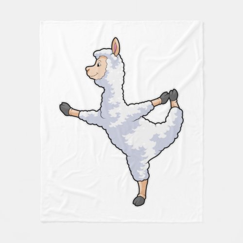 Llama at Yoga Fitness Fleece Blanket