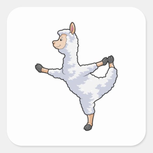 Llama at Yoga Fitness Square Sticker