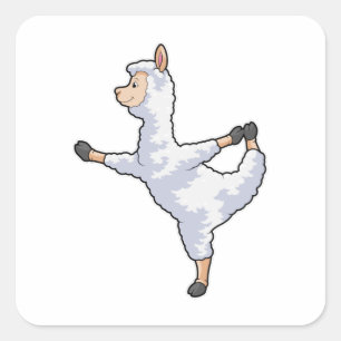 Llama at Yoga Fitness Square Sticker