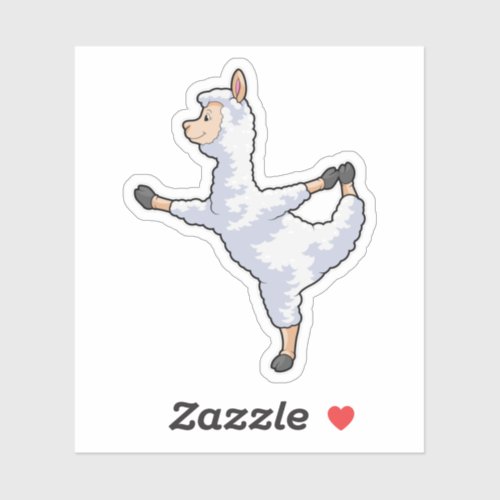 Llama at Yoga Fitness Sticker