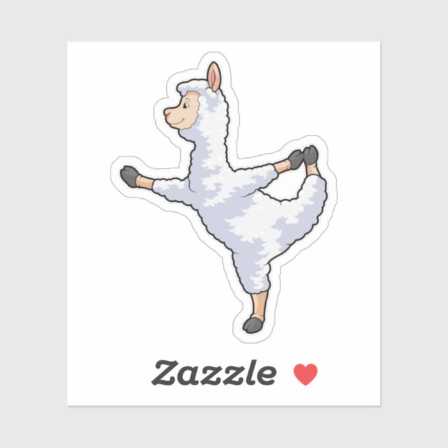 Llama at Yoga Fitness Sticker (Sheet)