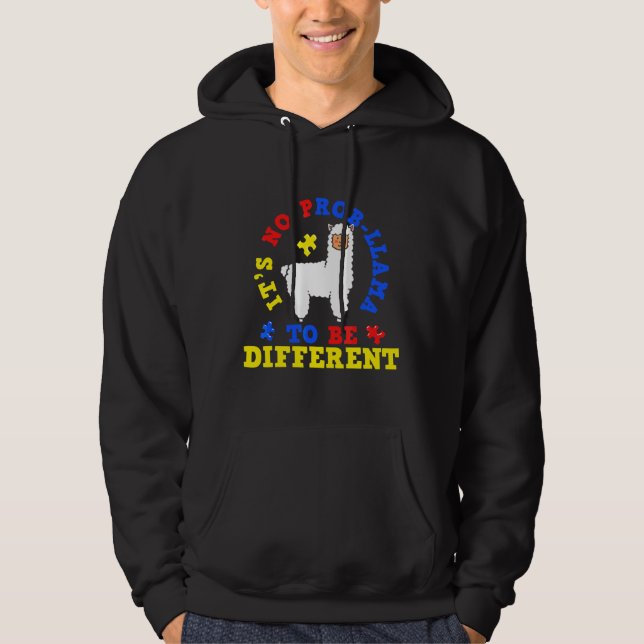 Llama Autism Awareness Awareness Autism Mom Suppor Hoodie (Front)