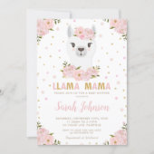 Llama Baby Shower Blush Floral Invitation (Front)