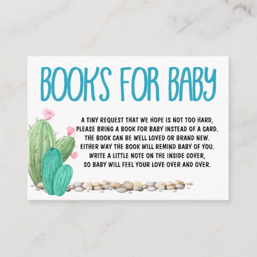 Llama Baby Shower Bring a Book insert cards