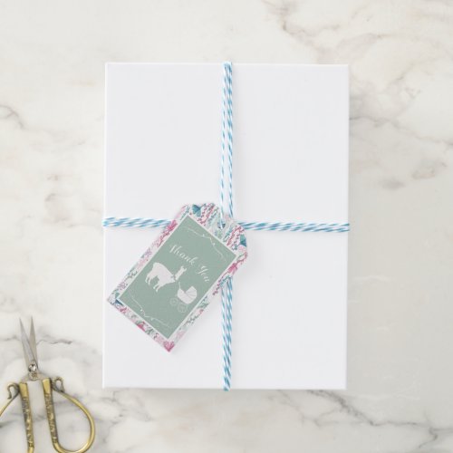 Llama Baby Shower Cute Green Gender Neutral Gift Tags