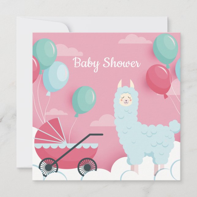 Llama Baby Shower Invitation (Front)